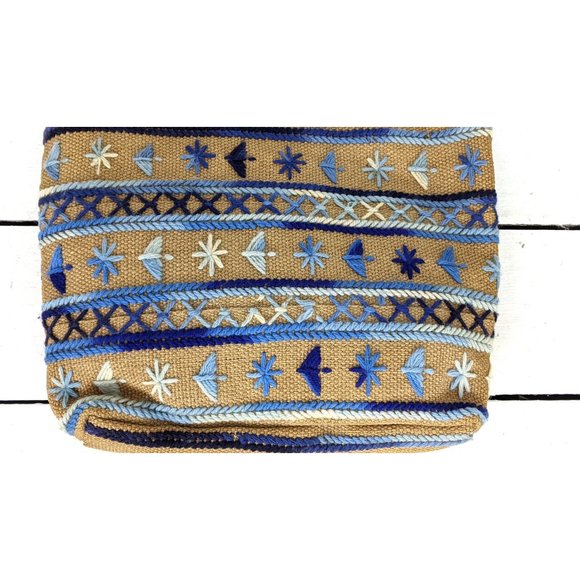 Vintage tribal boho needle point jute handbag purse - Picture 3 of 5